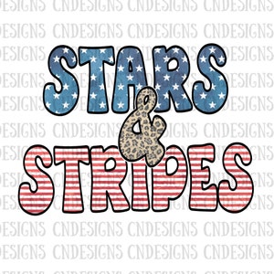 Leopard Stars and Stripes PNG | Digital Download