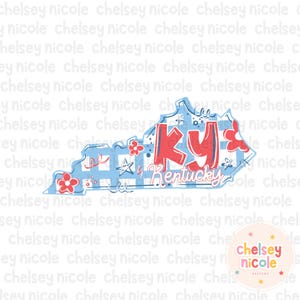 Hand Drawn State PNG | Kentucky Red White Blue State