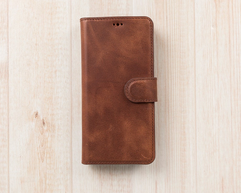 Brown Leather Samsung Wallet Case for S24, S23, S22, S21, S20, S10, S9, S8, Note 20, 10 Galaxy Detachable Magnetic Case, Samsung Card Holder image 5