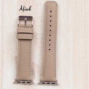 Custom Leather Apple Watch Band 38 40 41 42 44 45 46 49 mm, Handmade Apple Watch Strap, Personalized Galaxy, Fitbit, Pixel, Fossil Bands image 6