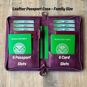 Porta pasaporte de cuero personalizado, billetera de viaje personalizada, estuche para pasaporte con cremallera y muñequera, funda de pasaporte de cuero genuino y regalo.