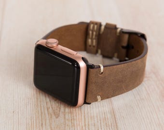 Anpassat läderarmband till Apple Watch 38, 40, 41, 42, 44, 45, 46, 49 mm Handsytt Apple iWatch-armband Personligt anpassat Galaxy Fitbit, Fossil, Pixel