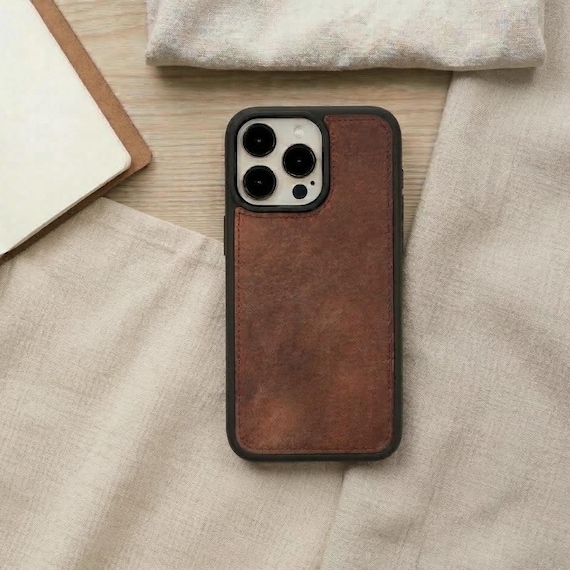 Genuine Leather iPhone Case, iPhone 17, 17 Air, 16, 15, 14, 13, 12, 11, X, XS Max, XR, 8 Plus Custom iPhone Case Monogram Phone Case Leather