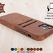 Genuine Leather iPhone Card Holder Case. iPhone 13, 12, 11, X, XS Max, XR, 8, 7 Plus Credit Card Case Brown iPhone Wallet Snap On Full Cover 