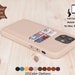 Genuine Leather iPhone Card Holder Case. iPhone 13, 12, 11, X, XS Max, XR, 8, 7 Plus Credit Card Case Mink iPhone Wallet Snap On  Full Cover 