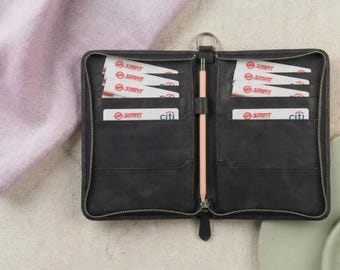 Genuine Leather Passport Holder, Passport Cover, Wristlet Leather Passport Wallet, Personalized Passport Case, Custom Travel Gift Wallet