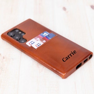 Capa de couro personalizada para celular Samsung Galaxy para S25, S24, S23, S22, S21, S20, S10, Note 20, 10, capa estética para celular, capa porta-cartões