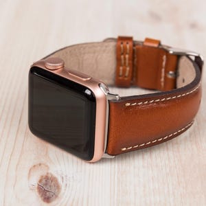 Custom Leather Apple Watch Band 38 40 41 42 44 45 46 49 mm, Handmade Apple Watch Strap, Personalized Galaxy, Fitbit, Pixel, Fossil Bands image 2
