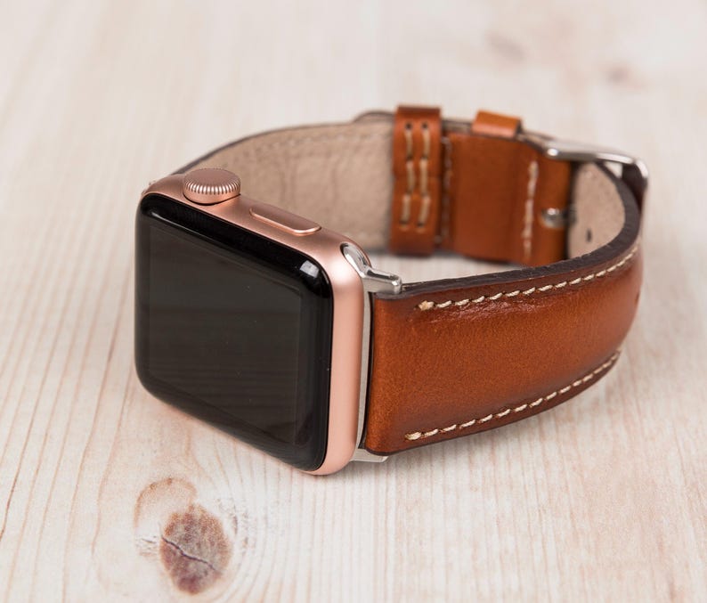 Custom Leather Apple Watch Band 38 40 41 42 44 45 46 49 mm, Handmade Apple Watch Strap, Personalized Galaxy, Fitbit, Pixel, Fossil Bands image 2