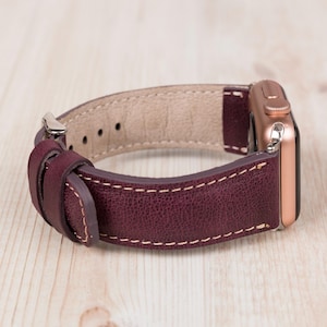 Custom Leather Apple Watch Band 38 40 41 42 44 45 46 49 mm, Handmade Apple Watch Strap, Personalized Galaxy, Fitbit, Pixel, Fossil Bands image 10