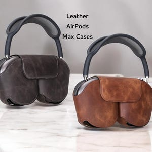 Personalized Leather Airpods Max Case, Airpods Max Holder, Travel Cover Apple AirPods Max, Apple Travel Cases, Custom Airpods Max Cases