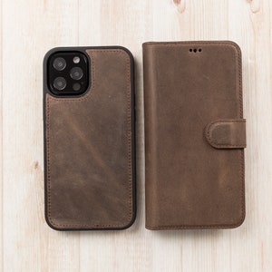 Custom Leather iPhone 15, 14, 13, 12, 11, 11 Pro, X, XS, XR, 8, 7, 6 Plus Case, Detachable Magnetic Case, iPhone Card Holder, iPhone Wallet image 6