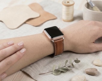Custom Leather Apple Watch Band 38 40 41 42 44 45 46 49 mm, Handmade Apple Watch Strap, Personalized Galaxy, Fitbit, Pixel, Fossil Bands