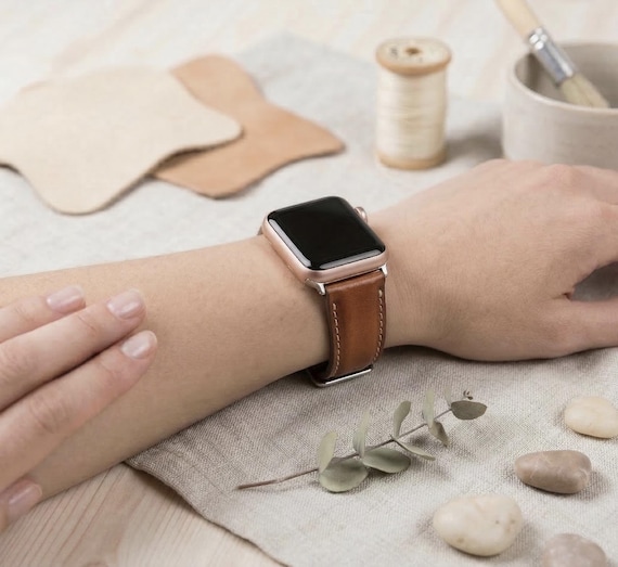 Custom Leather Apple Watch Band 38 40 41 42 44 45 46 49 mm, Handmade Apple Watch Strap, Personalized Galaxy, Fitbit, Pixel, Fossil Bands