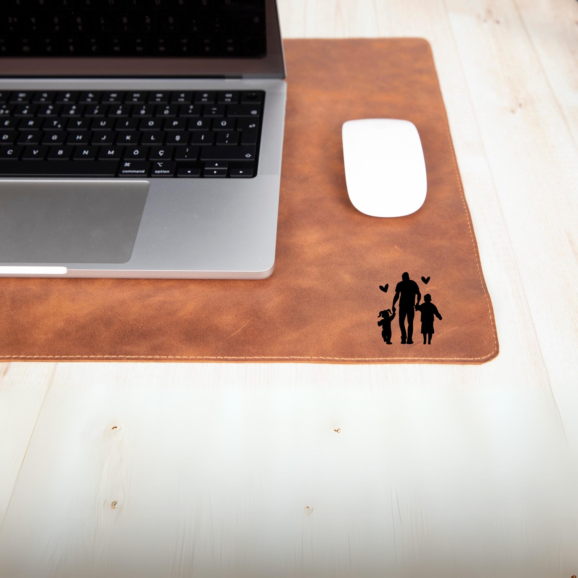 Personalized Leather Desk Mat, Custom Engraved Desk Pad, Black, Brown ...