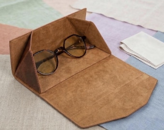 Gepersonaliseerde zonnebrillenkoker, opvouwbare leren brillenkoker, harde zonnebrillenkoker, brillenkoker voor vrouwen, leesbrillenkoker