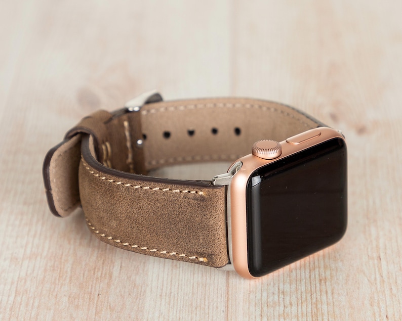 Custom Leather Apple Watch Band 38 40 41 42 44 45 46 49 mm, Handmade Apple Watch Strap, Personalized Galaxy, Fitbit, Pixel, Fossil Bands image 8