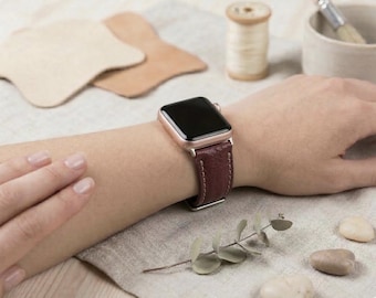 Apple Watch-armband i narvat läder 38, 40, 41, 42, 44, 45, 46, 49 mm, klocka, Apple iWatch-armband anpassat Galaxy, Fitbit, Fossil, Pixel-armband