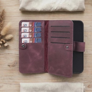 Personalisierte iPhone Doppelhülle. iPhone 17, 17E, 16, 15, 14, 13, 12, SE Hülle, abnehmbarer magnetischer Kartenhalter