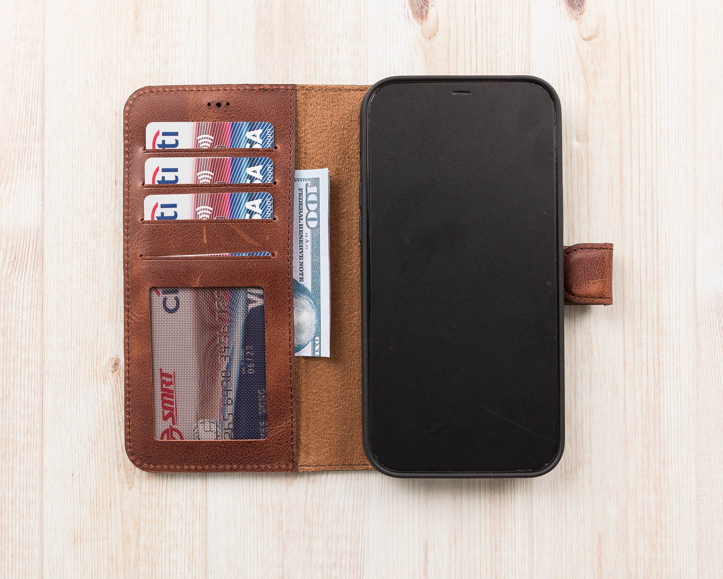 Avizar - Custodia Vera Pelle Per Iphone 13 Pro Portacarte E Supporto - Foto 11