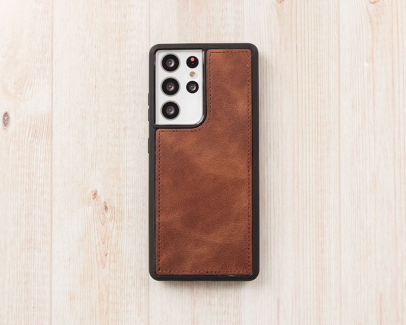 Brown Leather Samsung Wallet Case for S24, S23, S22, S21, S20, S10, S9, S8, Note 20, 10 Galaxy Detachable Magnetic Case, Samsung Card Holder image 6