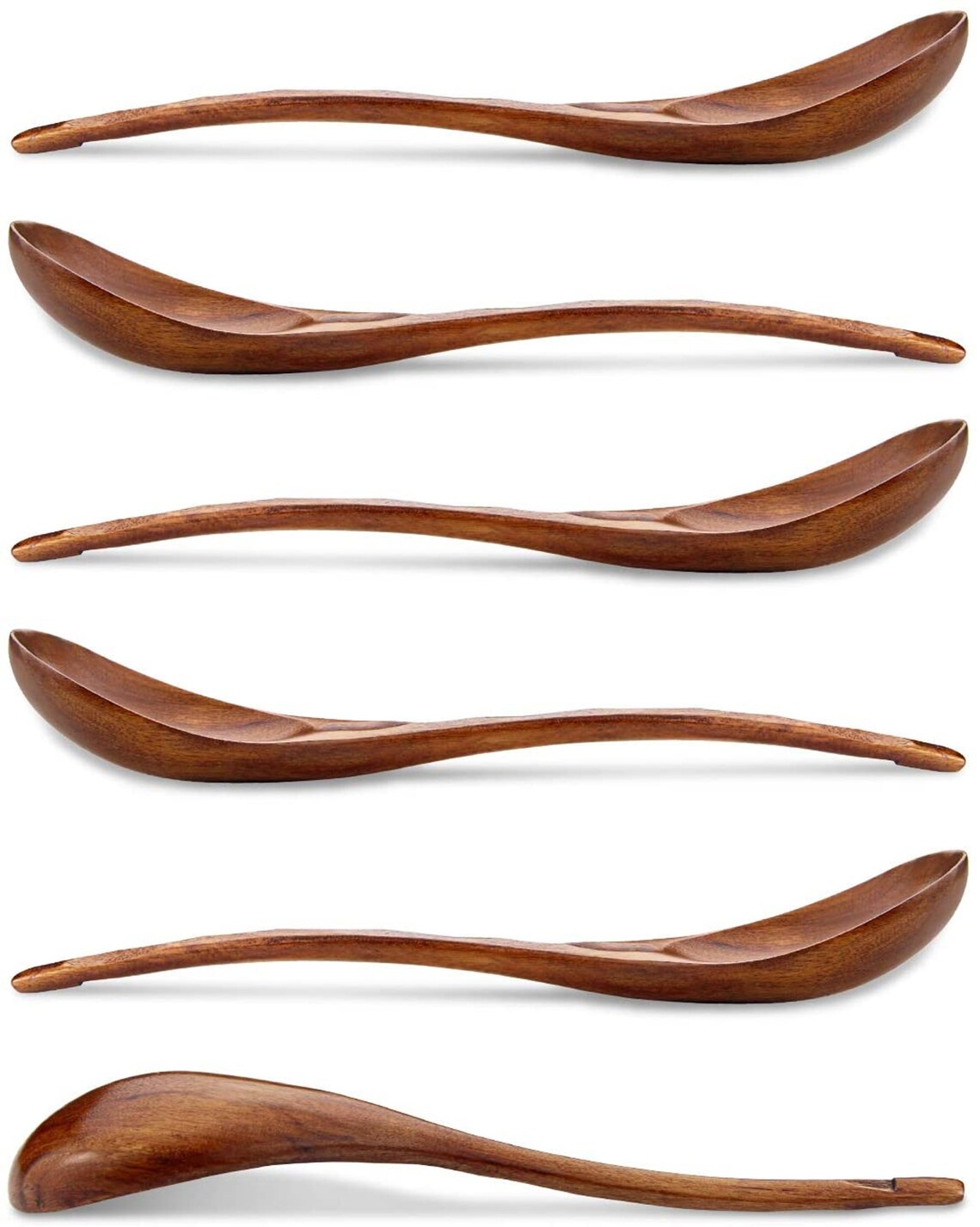 Wooden Soup Spoons 6 Pieces 7.84 inches Japanese Ramen Spoons Etsy