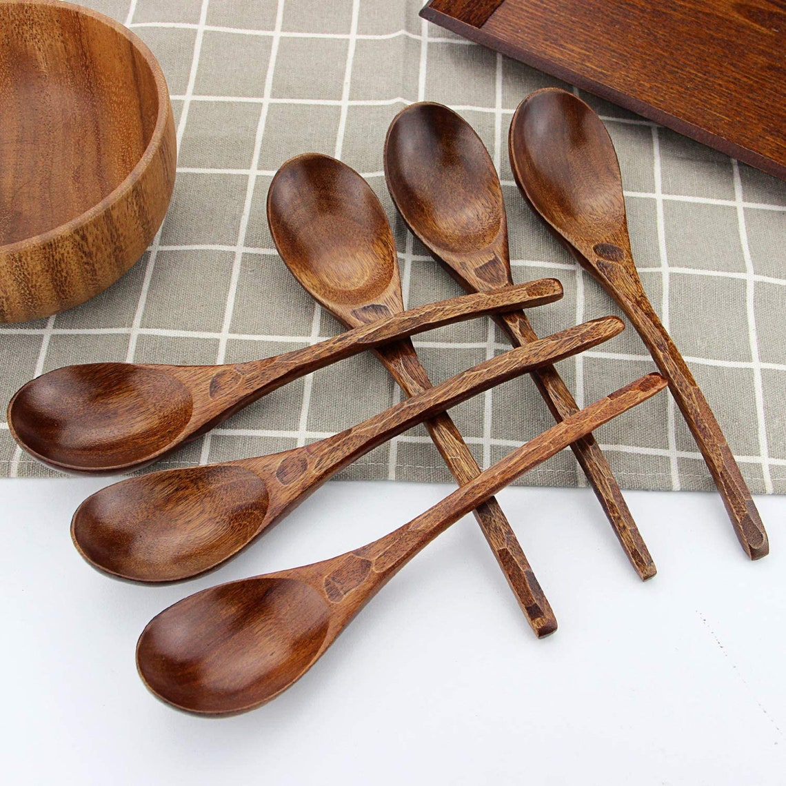 Wooden Soup Spoons 6 Pieces 7.84 inches Japanese Ramen Spoons Etsy