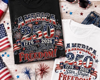 America 250th Birthday PNG, Patriotic USA 1776-2026 Design (Digital Download)