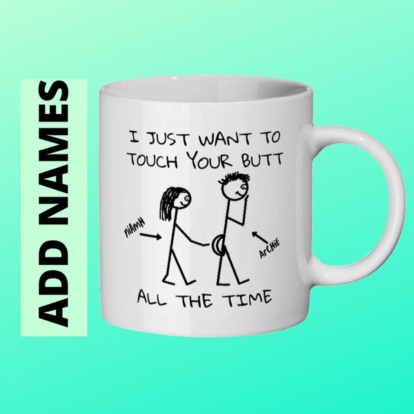 Funny Personalised Boyfriend Mug. Birthday gift for him.  Mug for her. Rude Mug Gift. Mug Customised with name. UK