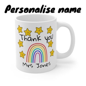 Personalised Thank you Teacher mug from school student Gift Present at first, secondary school, college, sixth form, high school, university