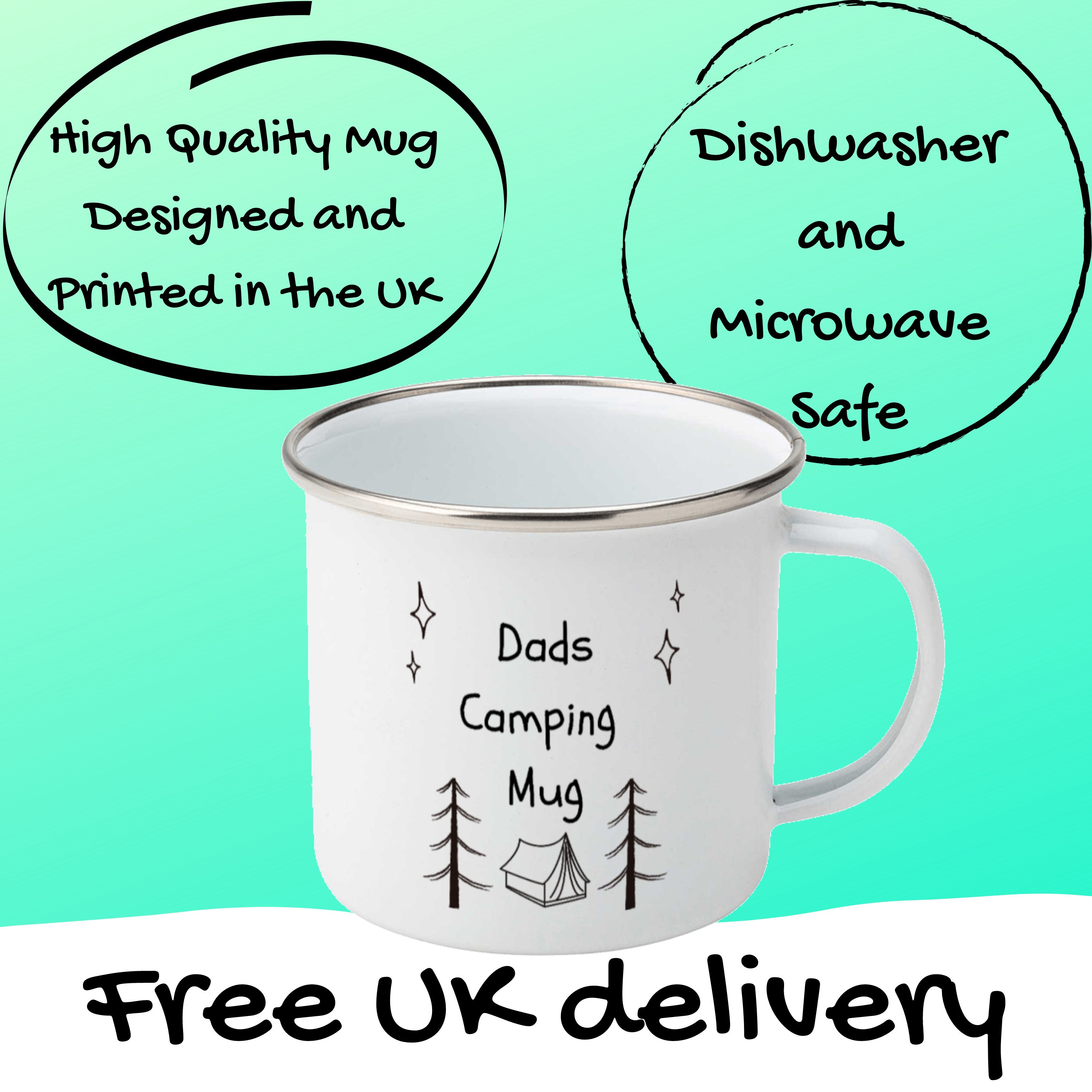 Dads Camping Mug. Birthday Gift for Dad. Personalise. Enamel Etsy UK