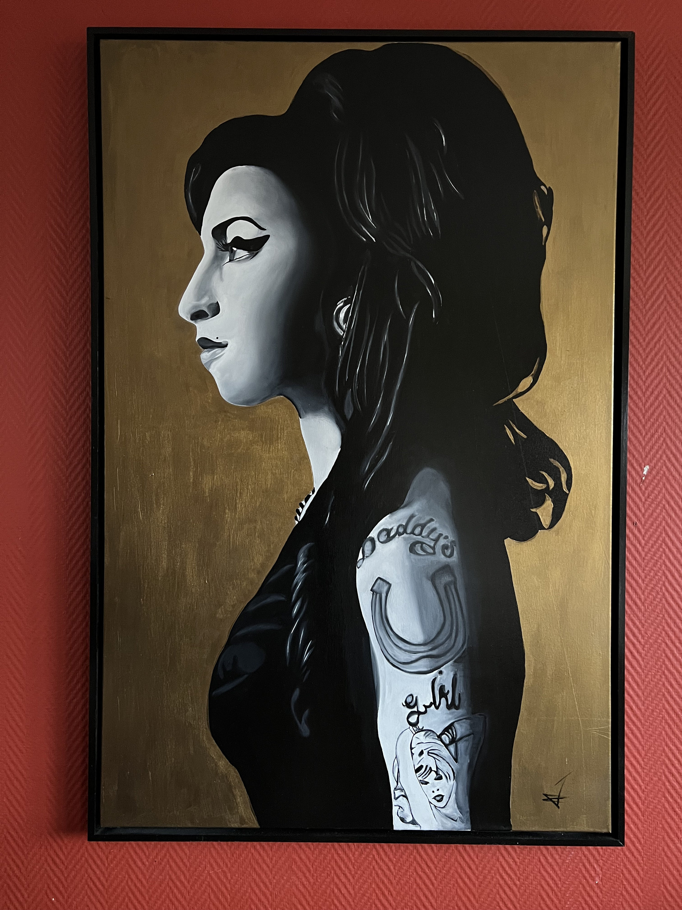 amy-winehouse-side-portrait-original-signed-framed-oil-painting