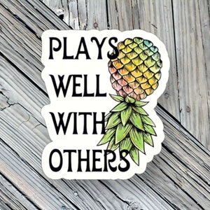 Upside Down Pineapple, funny sticker, cute stickers , laptop decal, laptop sticker, waterproof stickers,funny stickers,water bottle sticker