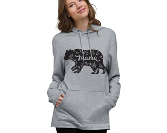 Mama Bear Hoodie, Unisex Lightweight Hoodie