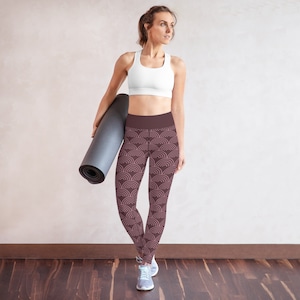 Maroon Yoga Pants | Burgundy Yoga Pants | Yoga Leggings | Patterned Yoga Leggings