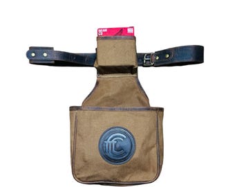 Skeet Pouch Brown waxed canvas leather 20 gauge
