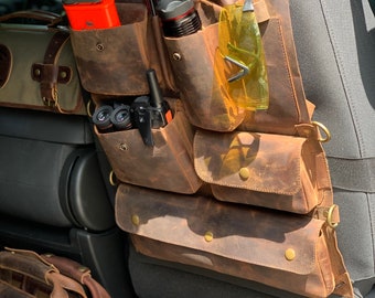 Hunter’s leather car seat organizer. | ships Out Same Day !