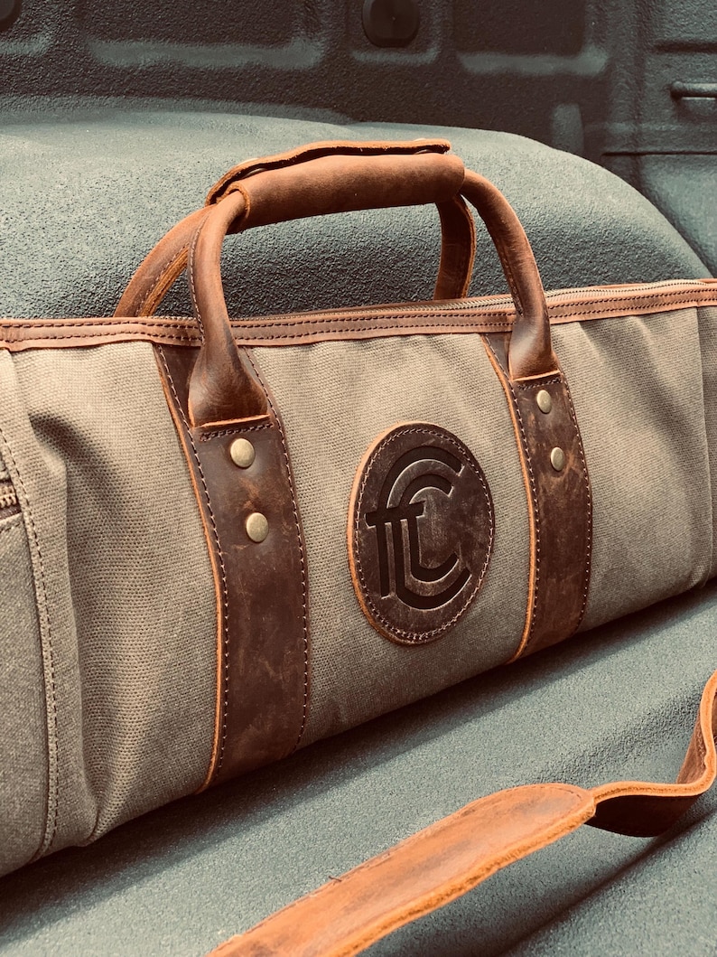 Waxed Canvas Shotgun Case | Leather Trim, Zipper Lock, 53" Bild 3