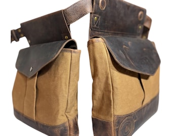 Belted Canvas Leather Bird Bag Set