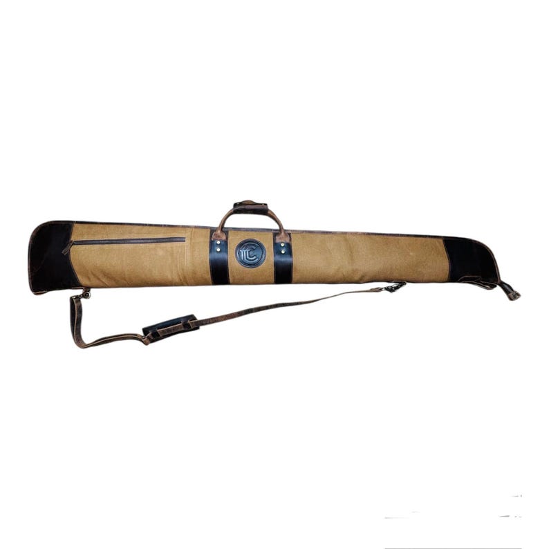 Waxed Canvas Shotgun Case | Leather Trim, Zipper Lock, 53" Bild 6