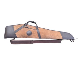 Brown Waxed Canavs Leather Rifle Scoped Case
