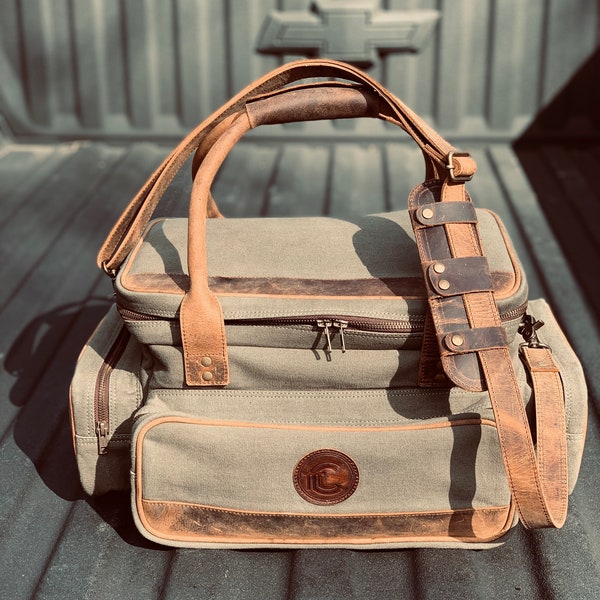 Waxed canvas leather field / range bag. | Ships Out Same Day !