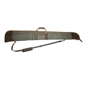 Waxed Canvas Shotgun Case | Leather Trim, Zipper Lock, 53" Bild 5