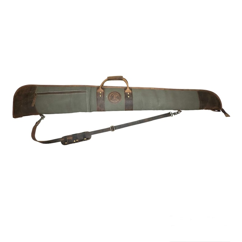 Waxed Canvas Shotgun Case | Leather Trim, Zipper Lock, 53" Bild 5