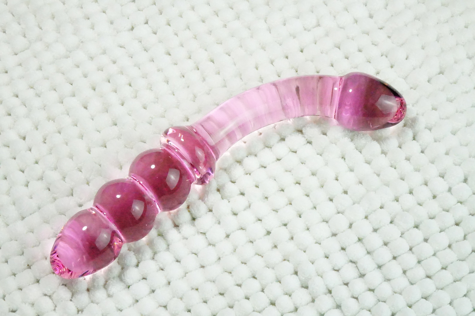 7 Inch Glass Dildo With Curved Shaft and Ribbed Handle | Etsy