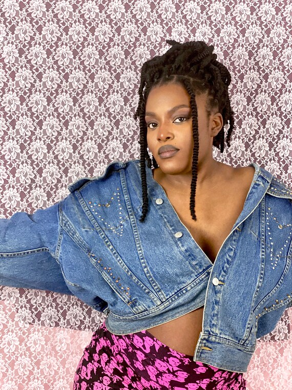 Vintage Beaded & Embroidered Jean Jacket