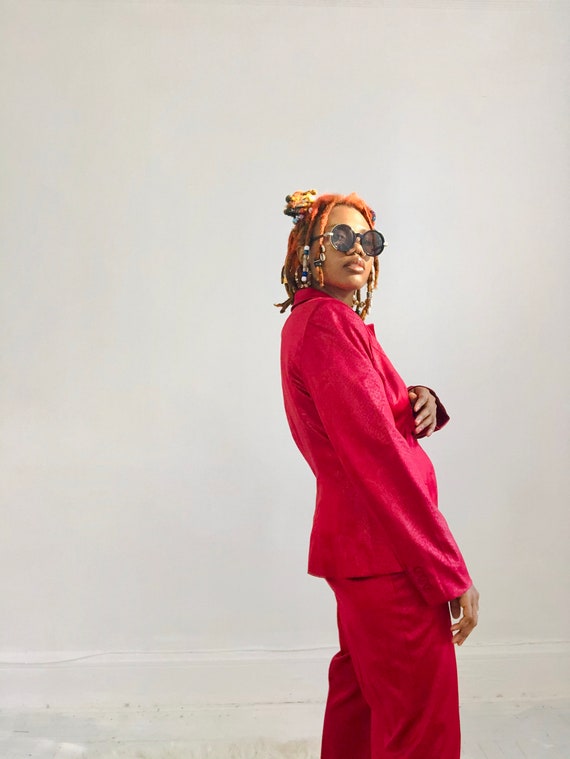Red Elite Collection Red Printed Suit