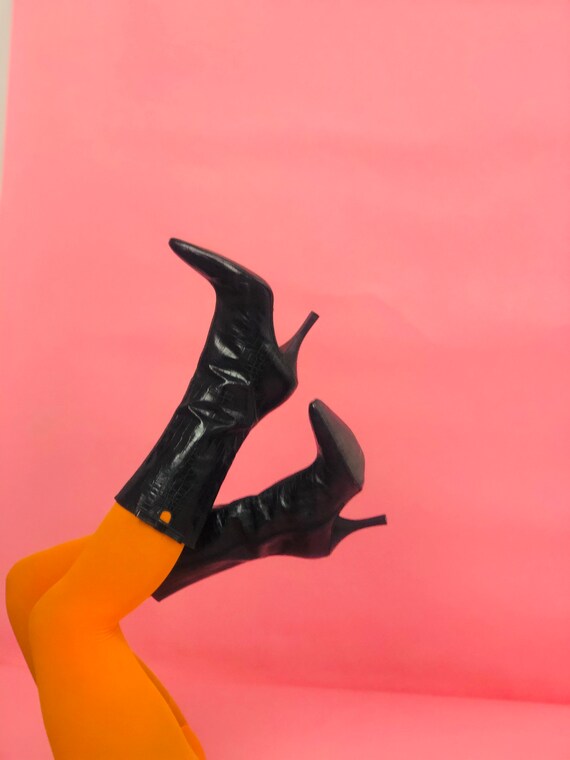 Vintage Croc Leather Boots