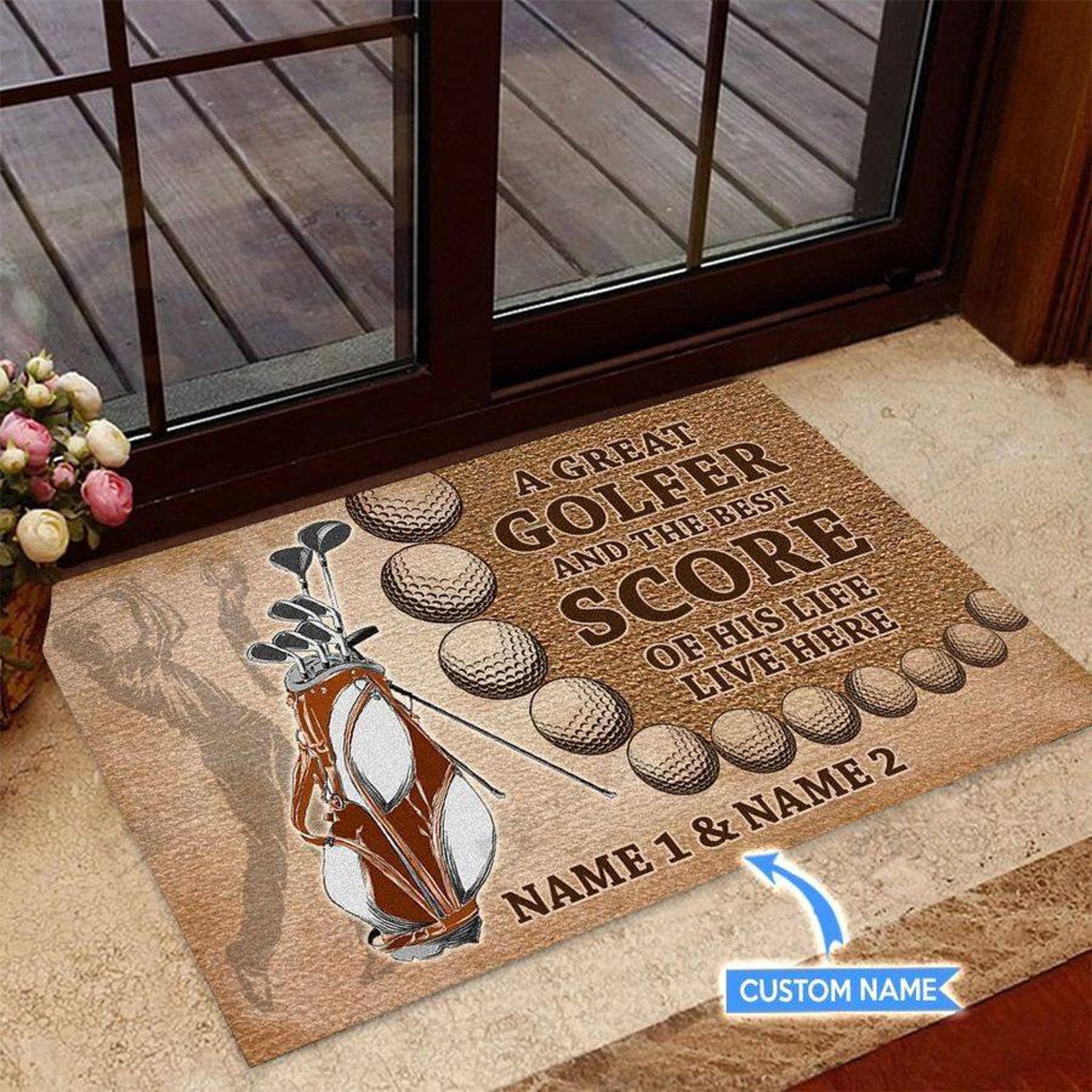 Personalized Golf Doormat A Great Golfer And The Best Score Of | Etsy