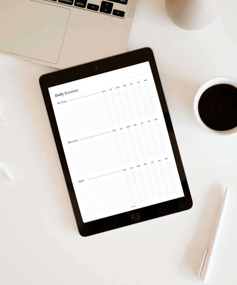 Daily Routine Planner Printable Morning Afternoon Night Routine Tracker ...